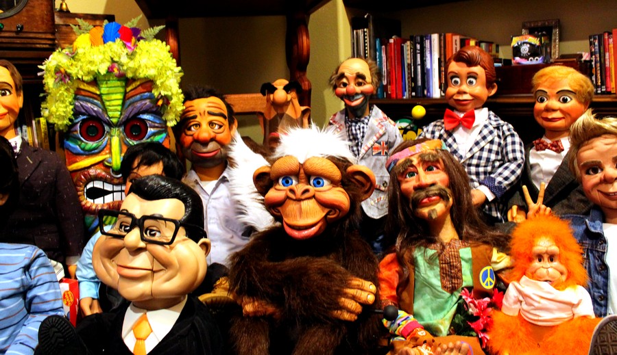 Part of Jimmy Vee's collection of ventriloquial figures